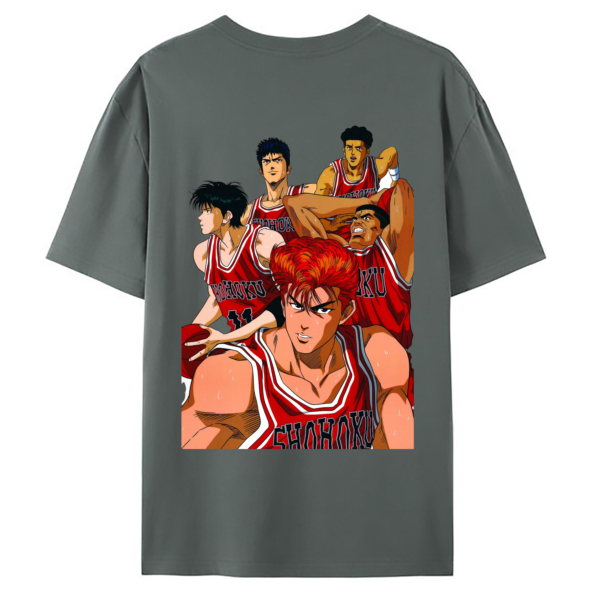 （画像用） SLAM DUNK／スラムダンク 綿100％ メンズ半袖Tシャツ（バックプリント） 通気性
